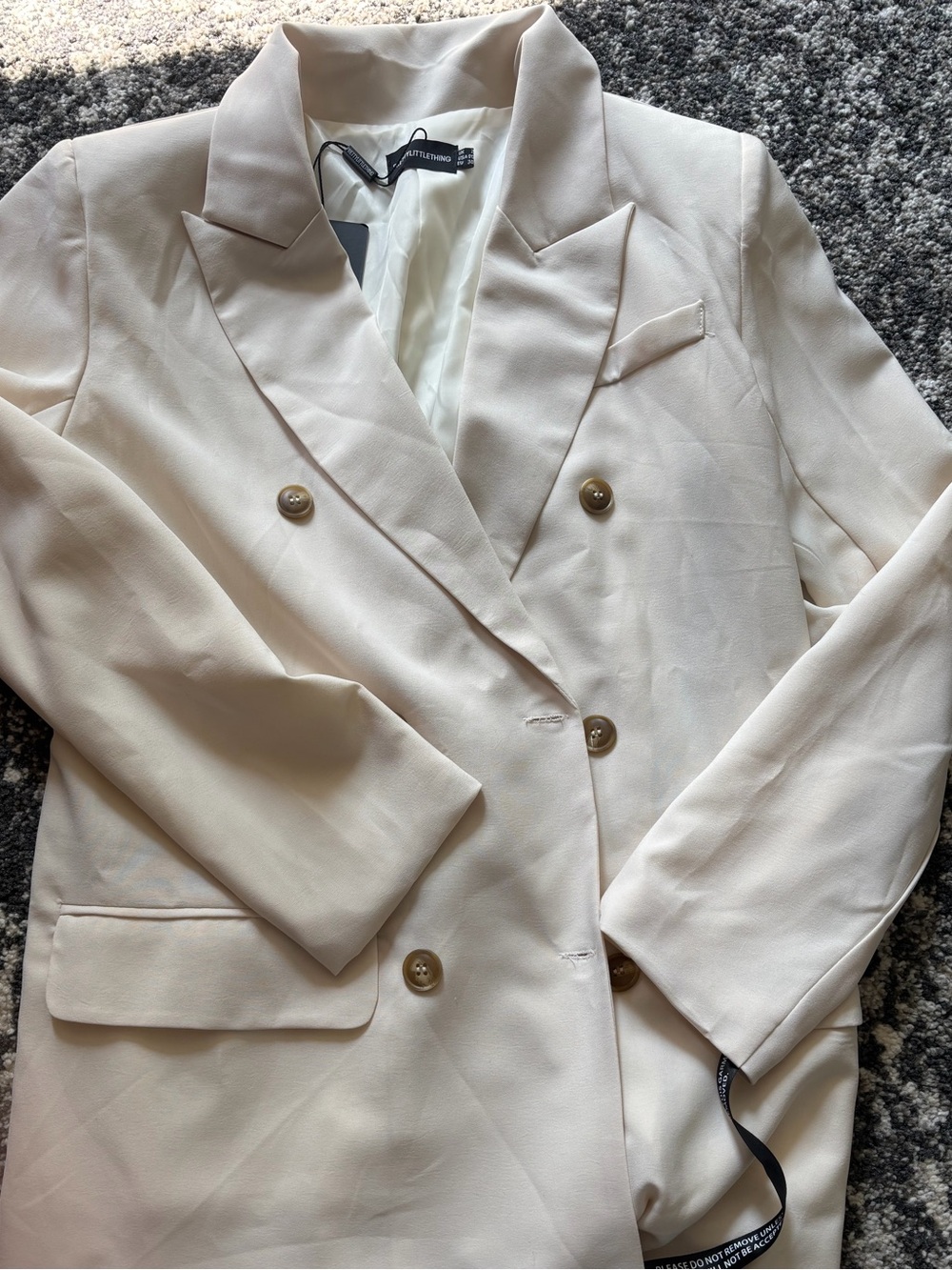 Nasty Gal Petite Cream Tailored Blazer Jacket